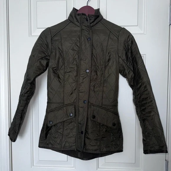 Barbour Calvary Polarquilt Utility Jacket - Dark Olive - Picture 1 of 8